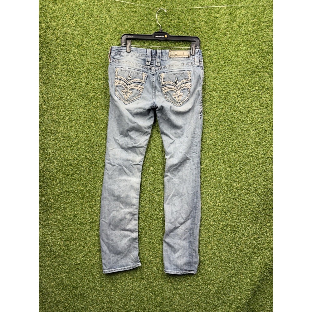 Rock Revival Jeans Womens 28 Easy Straight Melina Distressed Rhinestone y2k
